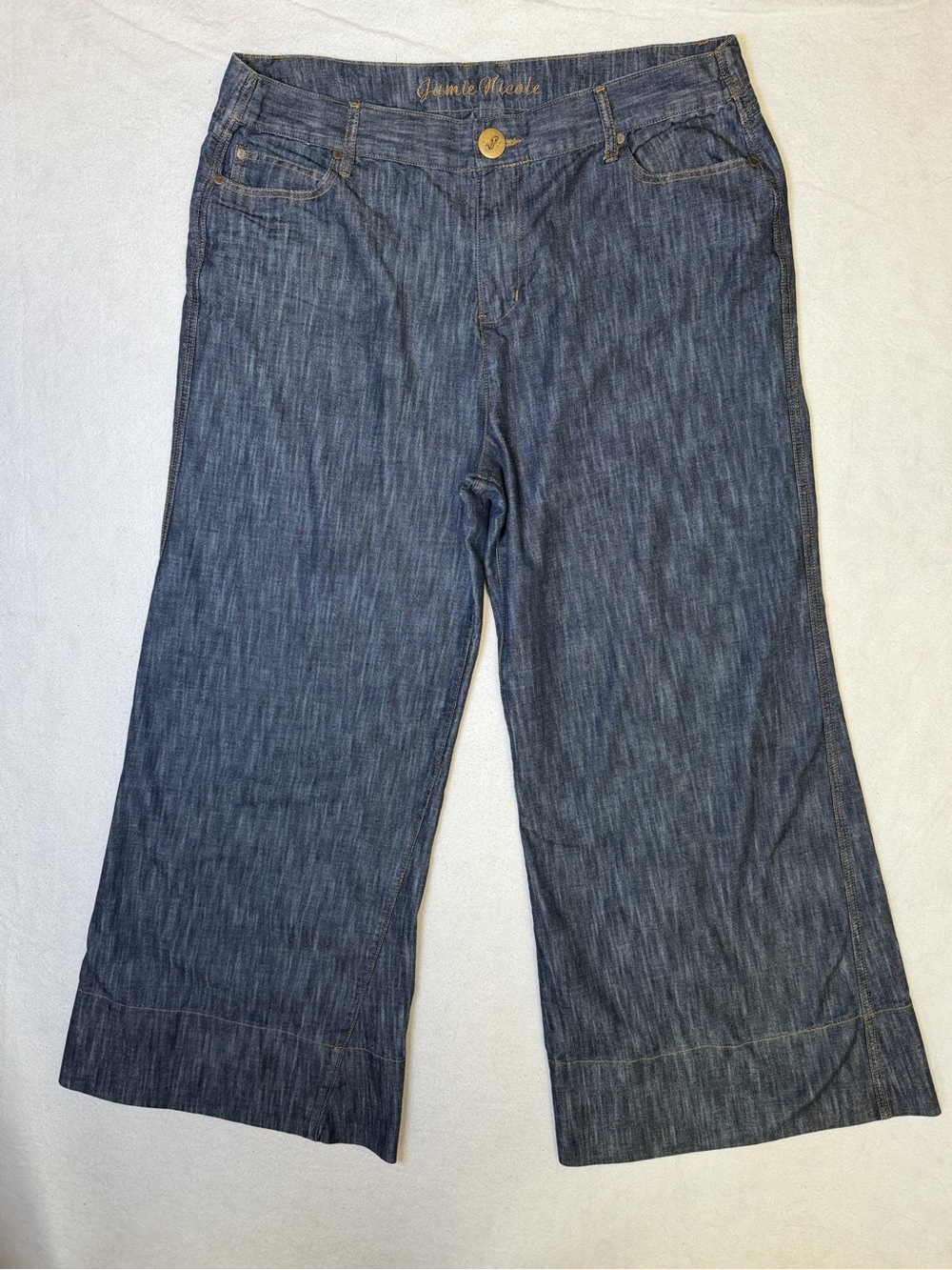 Jamie Nicole Wide-Leg Denim Crop Jeans (Size 24)
